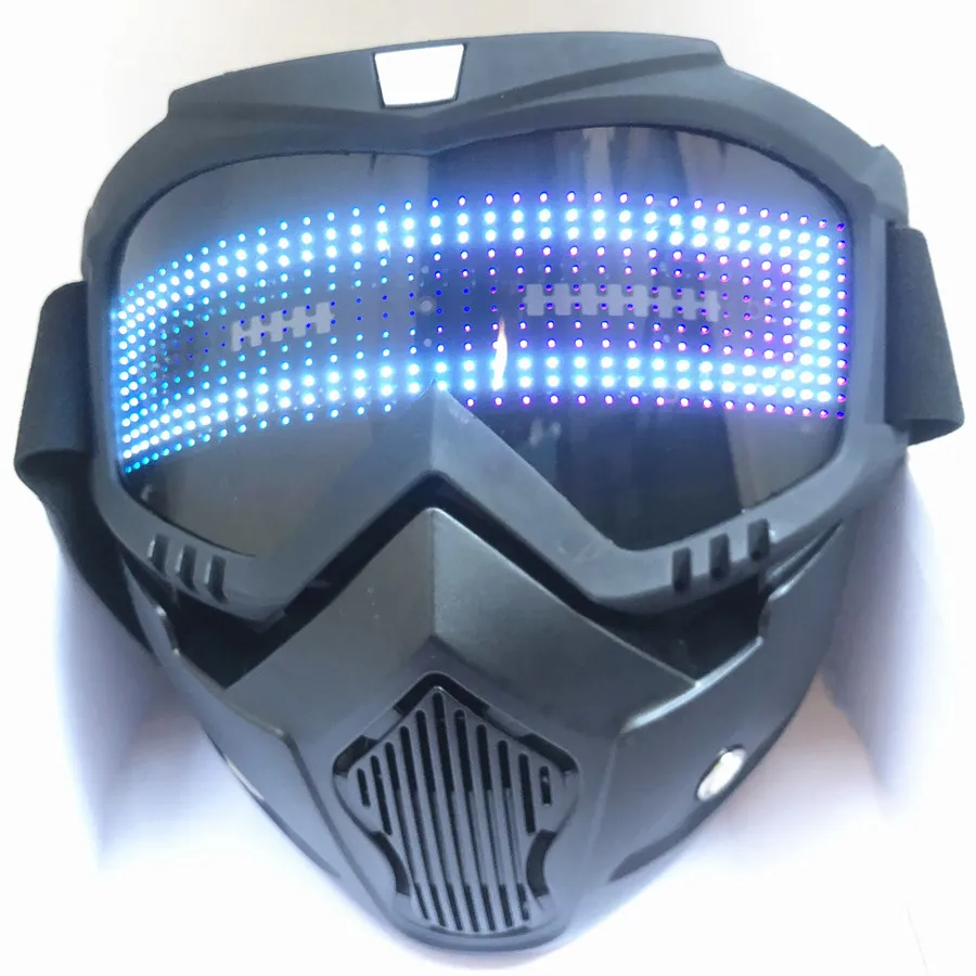 Bluetooth RGB Light Up Party Carnival Led Ski Goggles DIY LED Glasses Display Board Mask Screen Matrix Gift Toys