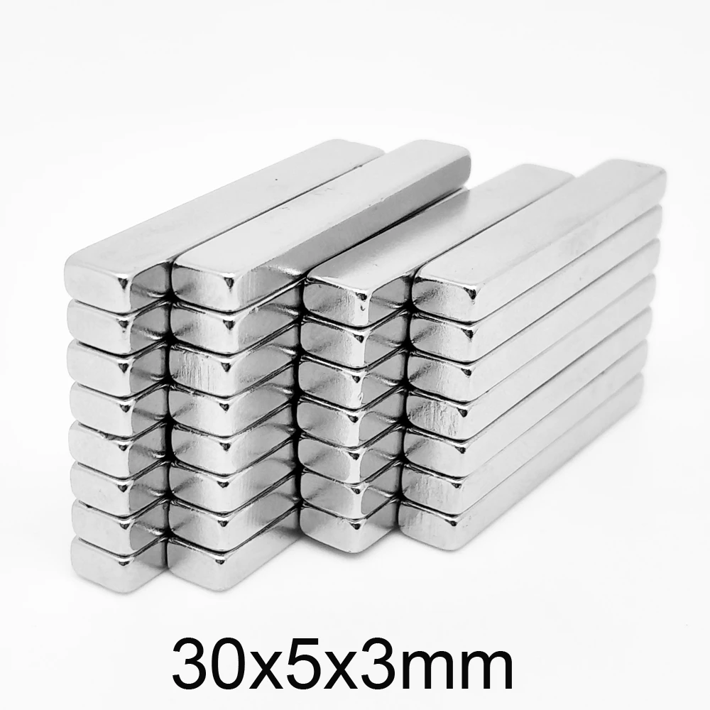 5/10/20/50/100/150PCS 30x5x3mm Quadrate Rare Earth Neodymium Magnet Strong 30x5x3 Block Search Magnet Sheet 30*5*3 mm