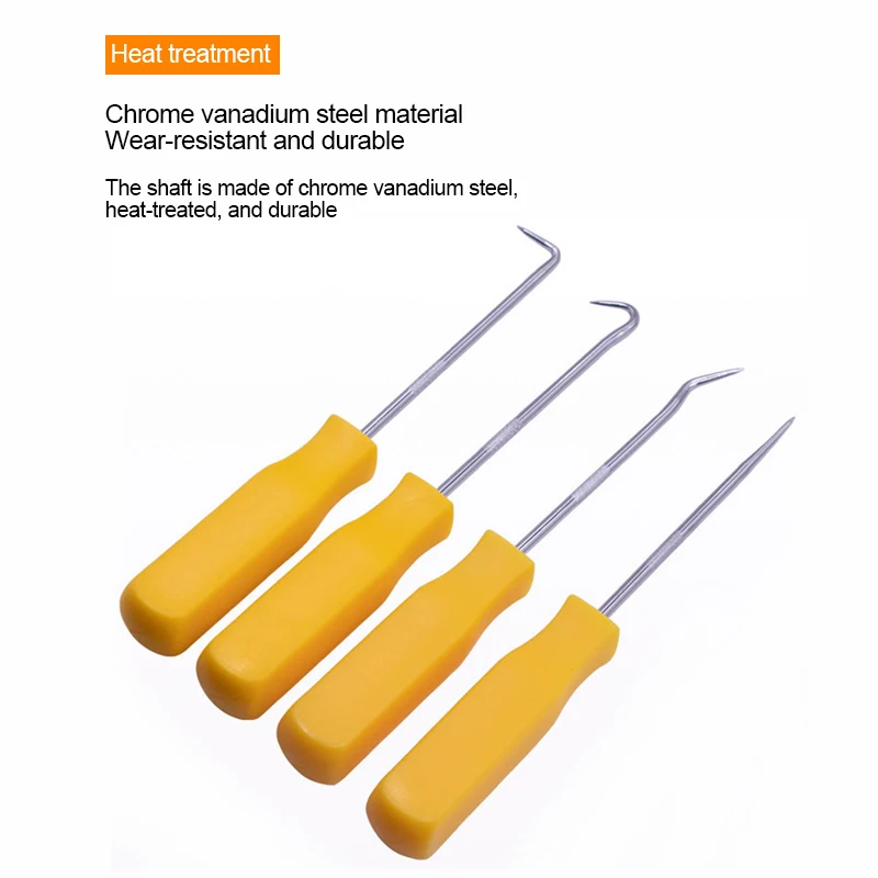 4Pcs Car Oil Seal Screwdrivers Set 140mm-240mm O-Ring Seal Gasket Puller Remover Pick Hooks Tools Car Repair Tools Accessories