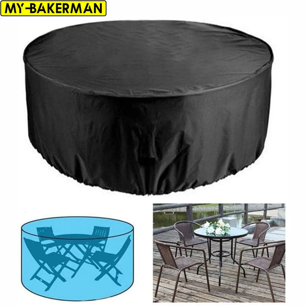 Outdoor Garden Furniture Round Cover Table Chair Set Waterproof Oxford Wicker Sofa Protection Patio Rain Snow Dustproof Cover