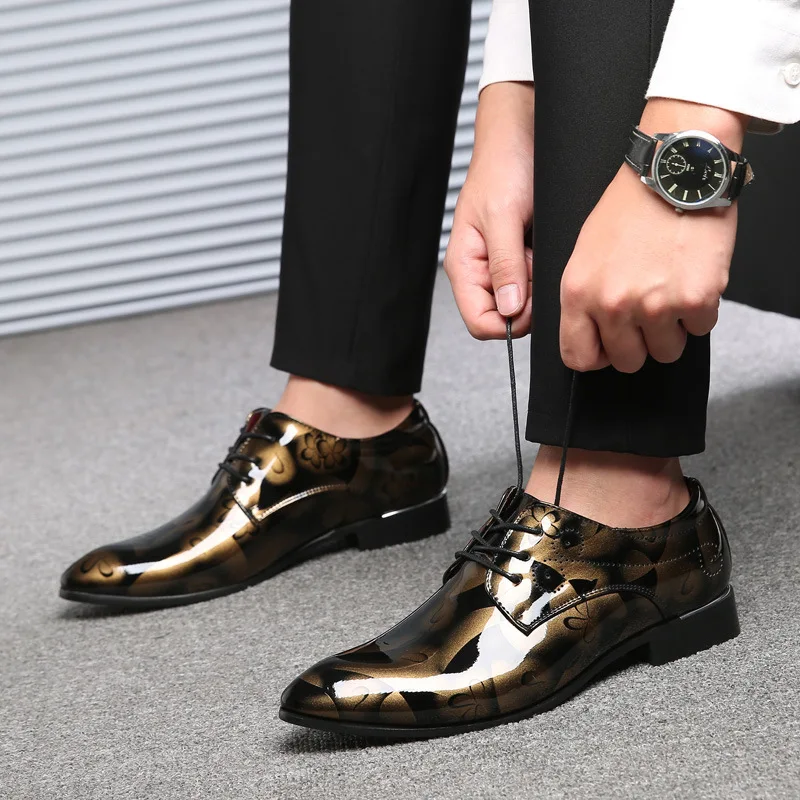 

New Leather Shoes Men Breathable Formal Dress Shoes Luxury Business Oxford Male Office Wedding Flats Footwear Mocassin Homme
