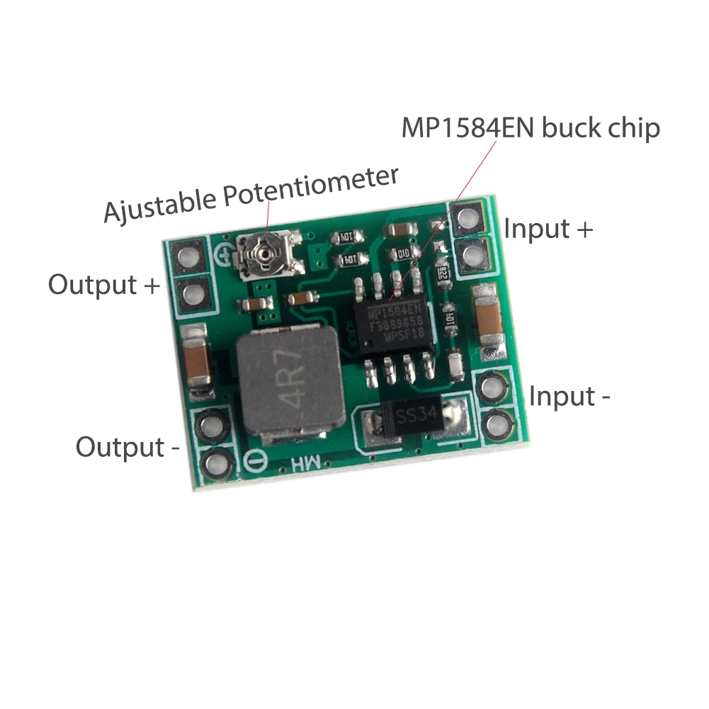 10pcs MP1584EN DC-DC 3A regolabile Step-down Buck modulo di potenza 4.5V-28V a 0.8V-20V