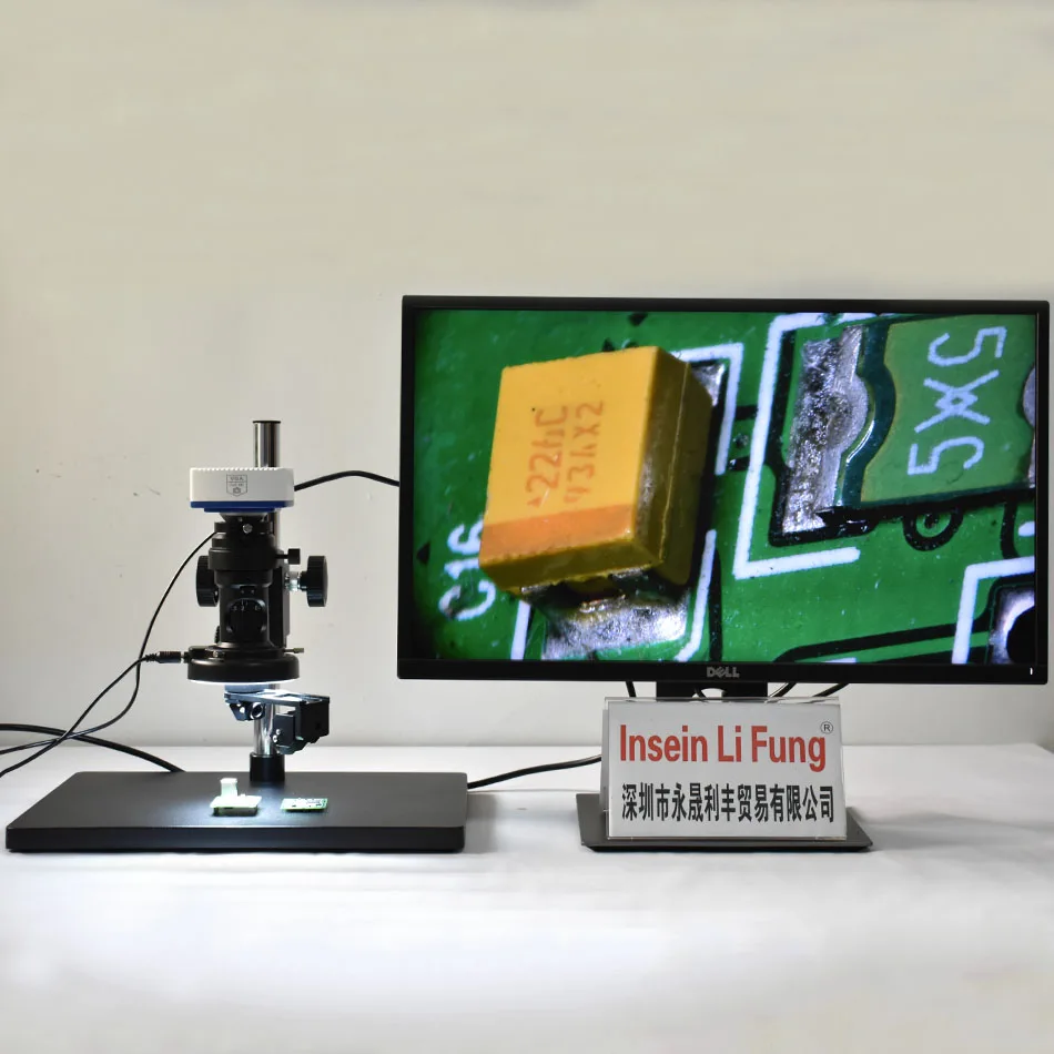 Full HD 1/3-inch Sensor 1080P VGA Output 2D 3D Video Microscope Industrial Inspection Magnifier SD Card Storage Photo