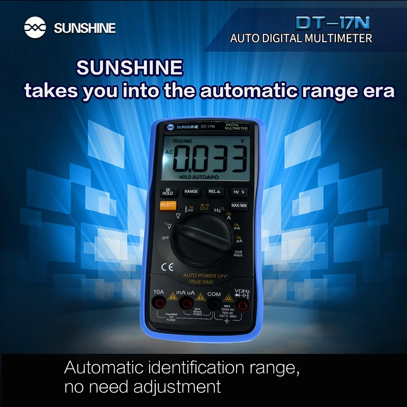 Imagem -02 - Sunshine-multímetro de Display Lcd Auto Multímetro Digital Instrumento Digital Automático Testador para Ferramentas de Reparo Dt17n