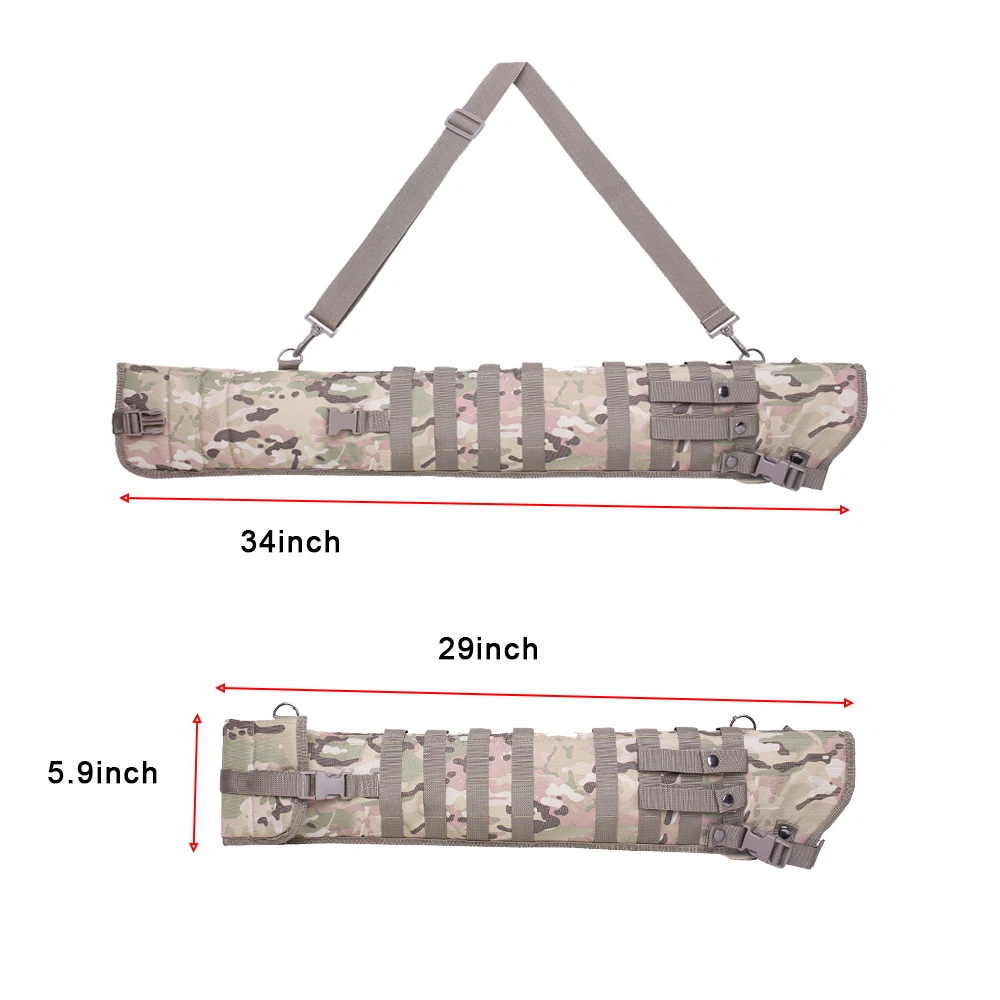 34inch Tactical  Shotgun Scabbard Pouch with  Shoulder Strap Airsoft Combat Hunting Shot Gun Bag Holster Backpack