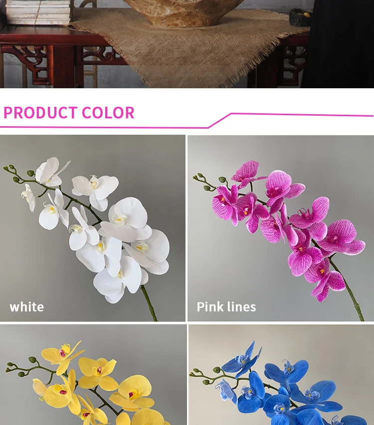 Konservierte Orchidee Phalaenopsis Strukturierte realistische Blumen Künstliche Blumen Familie Hochzeit Ornamente DIY Dekoration – Detail 12
