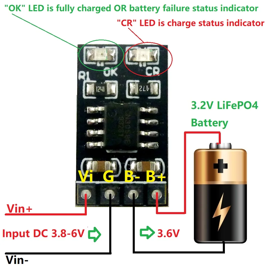 3.2V 3.6V LiFePO4 Battery Dedicated Charging Module Li Polymer Cell Battery Charger input 3.8V 4.2V 4.5V 5V for Ebike UPS Car