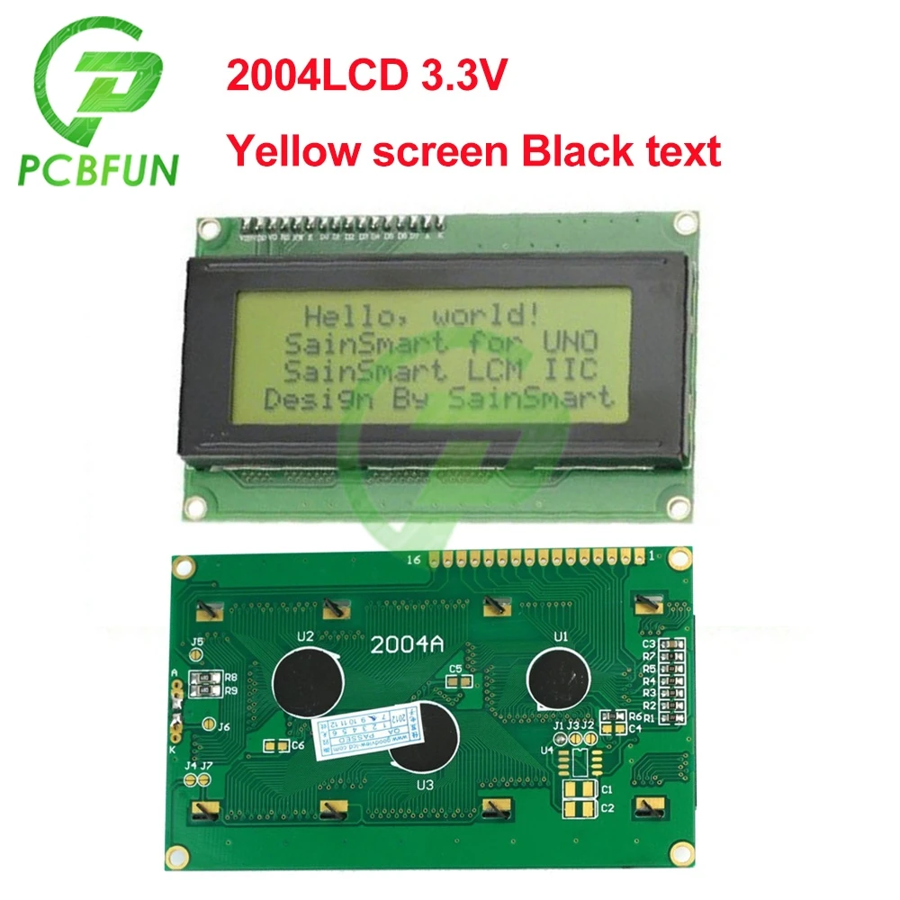 Imagem -02 - Placa de Exibição Lcd 2004 20*4 Lcd 20x4 3.3v 5v Tela Azul Amarela Branca Preta Text Lcd2004 Módulo de Exibição Lcd 2004 para Arduino