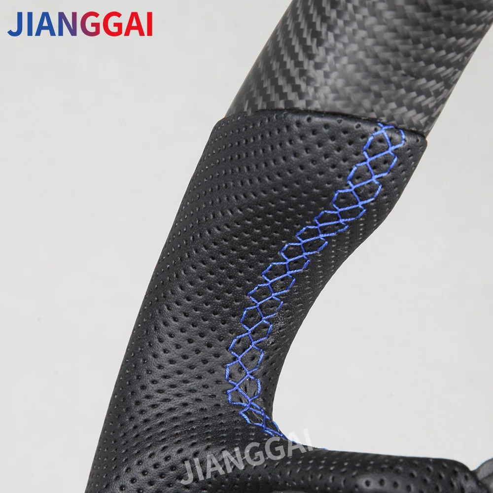 Matte Carbon Fiber Steering Wheel Perforated Leather Suitable For Volvo V60 2021-2022 S60 2021 XC40 2018-2019 Cars