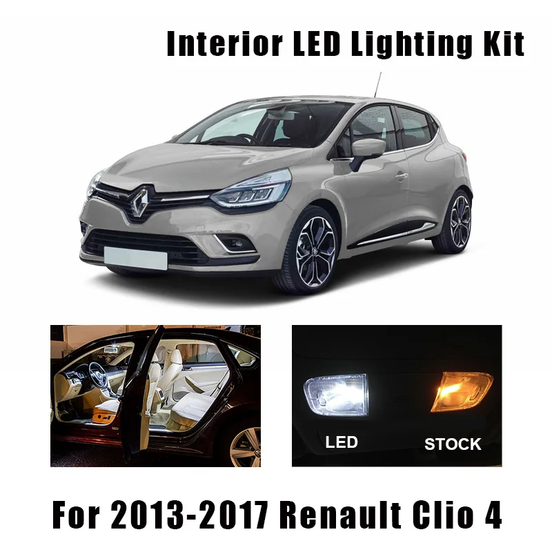 

8pcs Canbus Error Free LED Bulbs Interior Reading Trunk Light Kit For 2013-2017 Renault Clio 4 IV MK4 License Plate Lamp