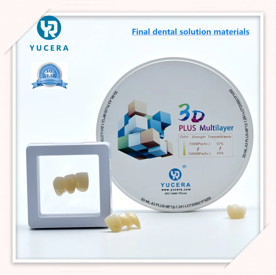 D3 Best Selling  3D Zirconia Block Yucera  Dental   Good Aesthetic Effect For Bridge High Transmittance