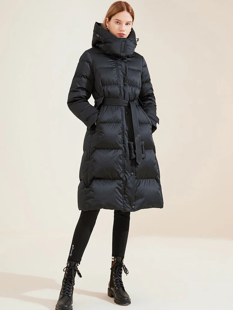 Plus size women\'s winter down jacket puffer keep warm 10XL big size black red white hood belt fashion coat