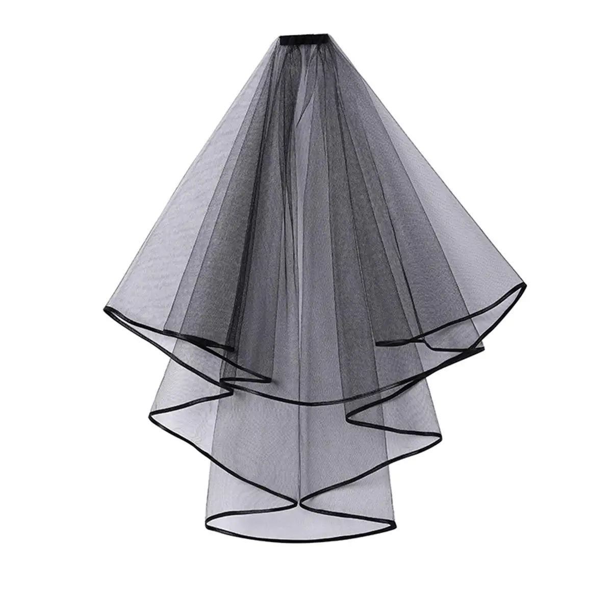 Bridal Veil Women's Simple Tulle Short Party Wedding Ribbon Edge Comb for Hen