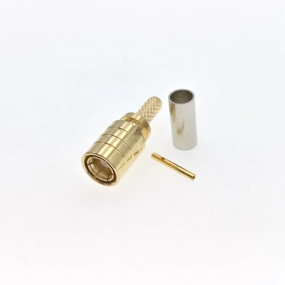 

100pcs SMB Female Jack Crimp RF Connector For RG174 RG316 LMR100 Cable