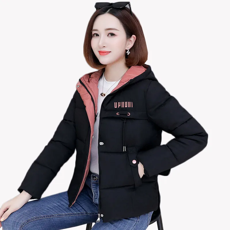 High Quality Winter Coat Women\'s 2022 Fashion Winter Jacket Women Cotton Padded Parka Outwear Hooded Short Female Jackets Coats