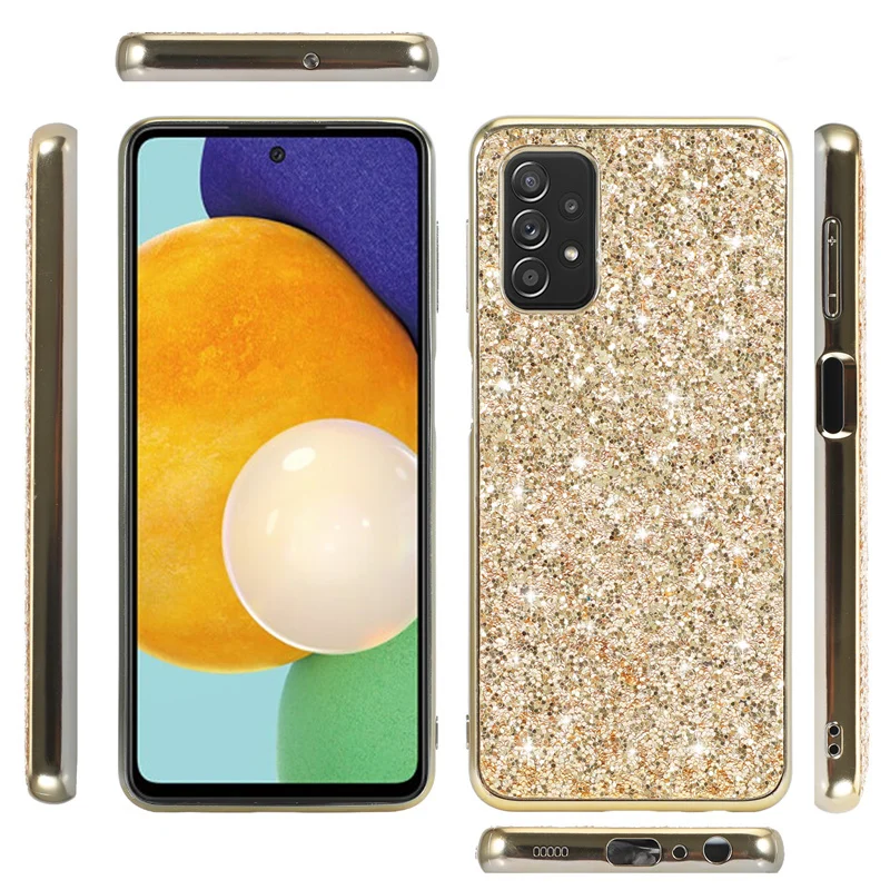 สำหรับ Samsung Galaxy A12 A42 A52 A72กรณี Bling Glitter Shining คริสตัลกลับปกคลุมกรณีสำหรับ Galaxy A32 12 32 52 72 Sequins Coque