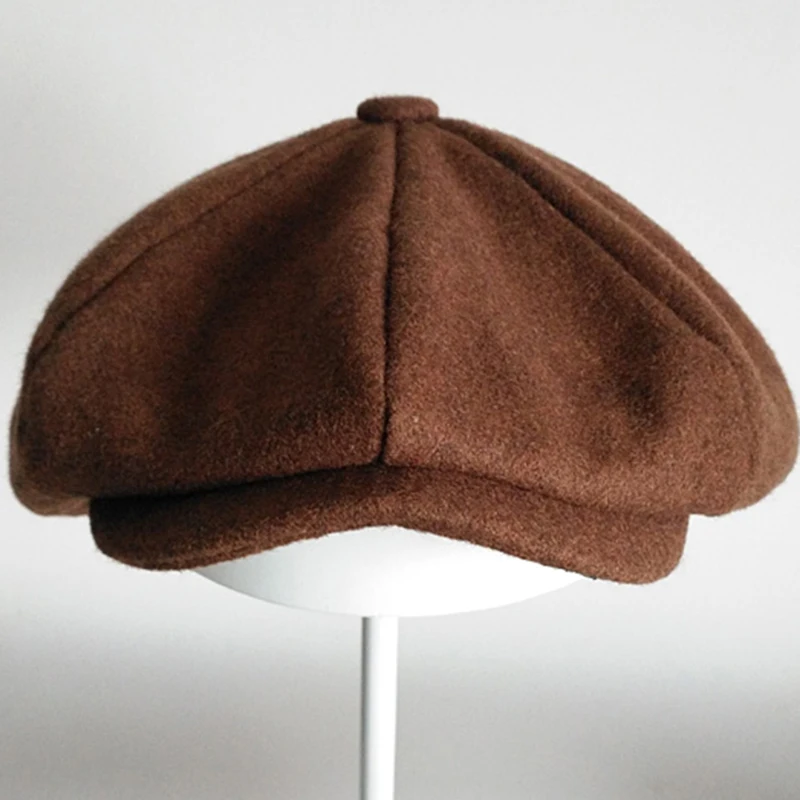 Brand Wool Newsboy Caps Men Flat Caps Women Coffee British Gatsby Cap Autumn Winter Wool Hats Top Grade Beret DROPSHIPPING BLM67