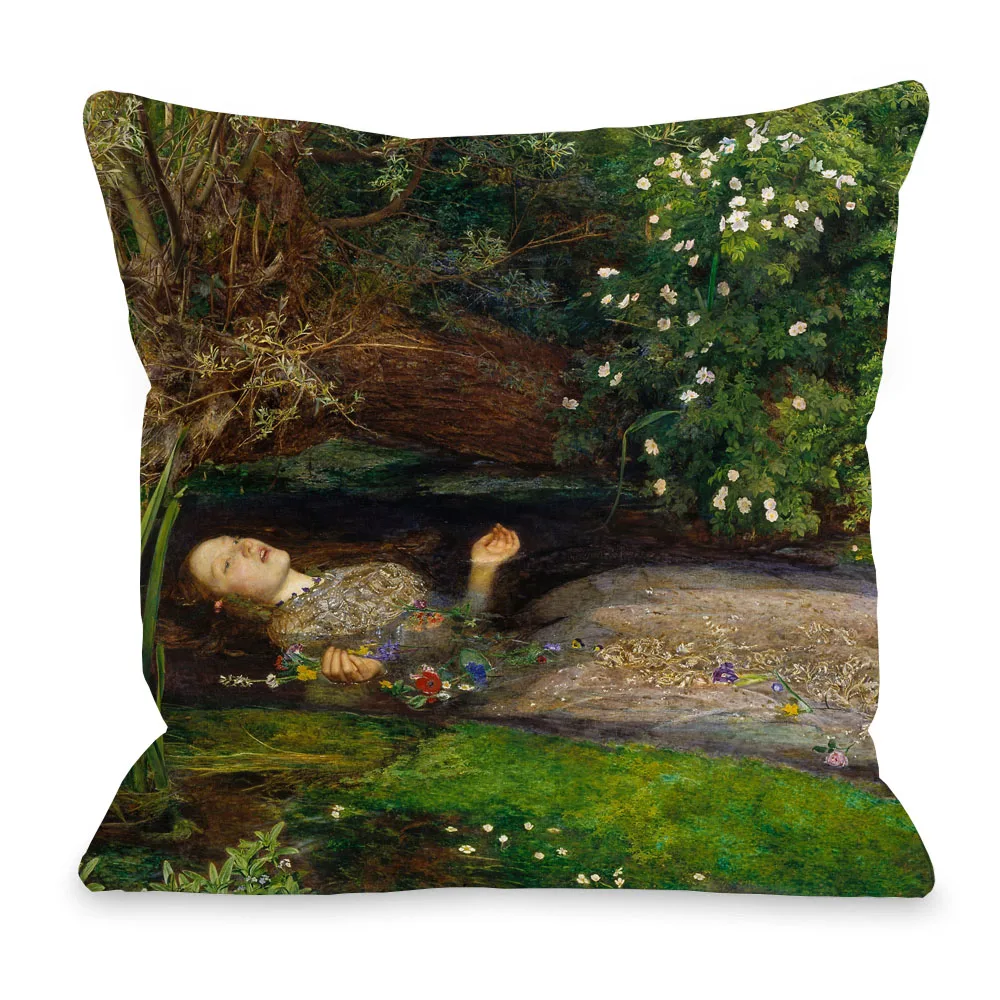 Girl Portrait John Everett Millais Cushion Covers Romanticism Painting Decorative Pillows For Sofa 45X45cm