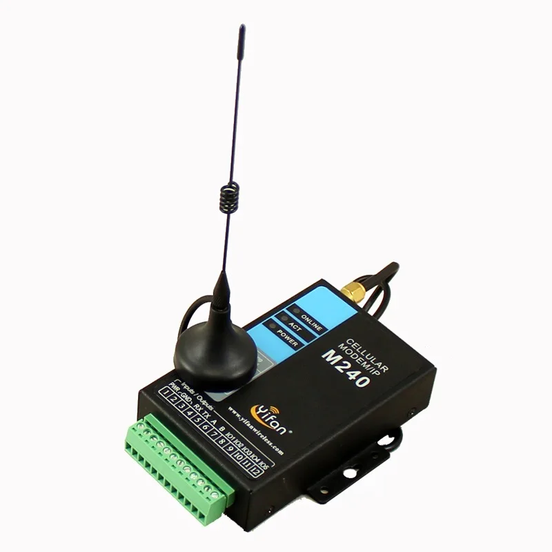 Support Modbus RTU M240-G RS232 RS485 Industrial DTU gprs gsm modem with IO for PLC SCADA AMR