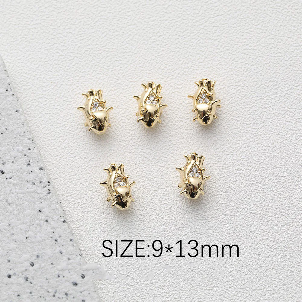 2PCS 14k Gold Plated Fruit Strawberry Mango Banana Cherry Pendant for Jewelry Making Bracelet DIY Hand Made Brass Accessories