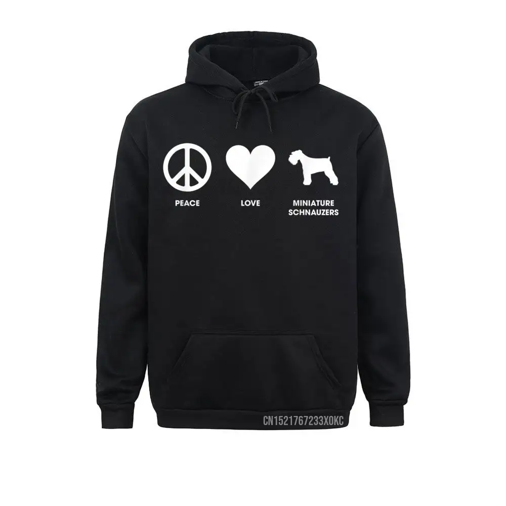 

Peace Love And Miniature Schnauzers Hoodie Schnauzer Pocket Sweatshirts For Men Fashionable Labor Day Hoodies Popular Hoods