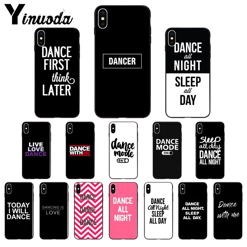 

Yinuoda I Love Dance TPU Soft Silicone Phone Case for Apple iPhone 8 7 6 6S Plus X XS MAX 5 5S SE XR 11 11pro max Cover