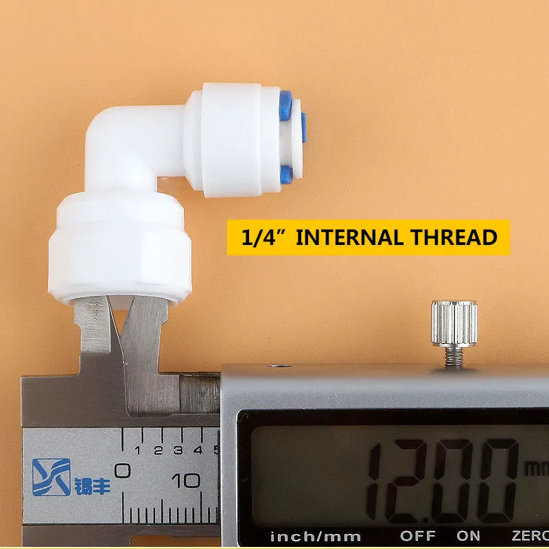 1/4" Internal thread to 1/4" Tube Elbow with Silicone ring 2544N joint Water Fitting diameter 12MM Quick White fast connection