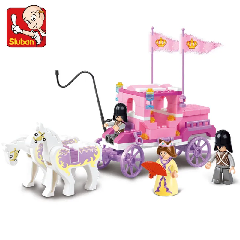 137Pcs Friends Princess Royal Carriage Wagon Building Blocks Sets Figures Model Bricks Educational Toys For Girls Christmas Gift