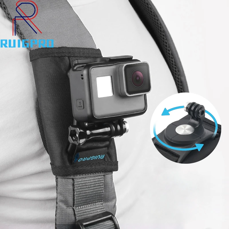 360 Degree Rotation Quick Release Backpack Belt Button Mount Buckle Clip Adapter for Gopro Hero 10/9/8/7/6/5 Action Camera