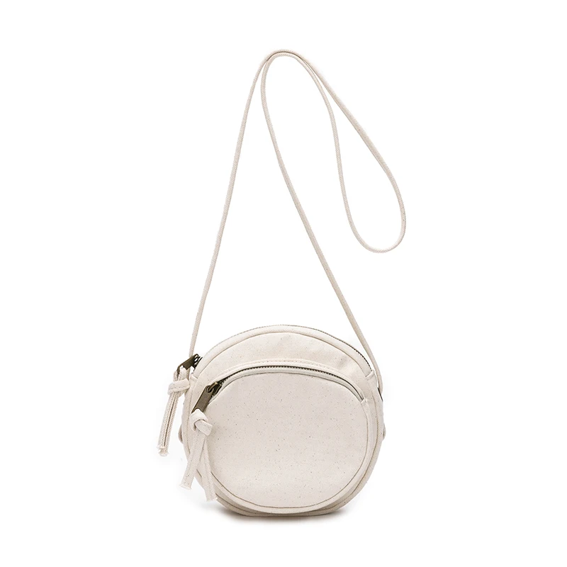 Canvas bag bag female summer wild small round bag summer fashion original antique single shoulder messenger small bag