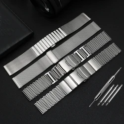 High Quality Watchband for Seiko Water Ghost Canned Mountain Abalone Metal Strap Milan Mesh Bracelet 20 22 24mm