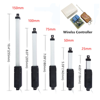 12V 20N DC Linear Actuator Electric Motor Telescopic 25mm 50mm 75mm 100mm 150mm Remote Controller Wireless Lineal Actuador