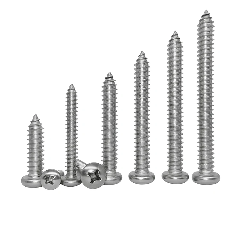 304 Stainless Steel M5 Pan Head Cross Recessed Self Tapping Screws 8 85 90 100mm Extend Philips Self Tapping Screws