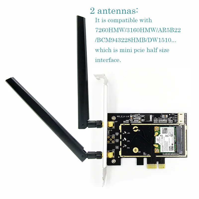 Wifi Adapter PCI-E 1X To Mini Pci Express Wifi Raiser wifi 6 Wireless card Support Bluetooth function Mini Pcie for windows 11