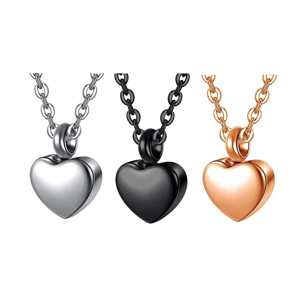 Stainless Steel Small Heart Locket ashes pendant cremation jewelry urns necklace jewelry 4-color ashes Keepsake