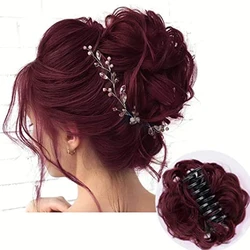 Claw Clip in Hair Messy Curly Short Synthetic Hair Extension Chignon Donut Roller Bun Wig Updo Ponytail Piece for Women