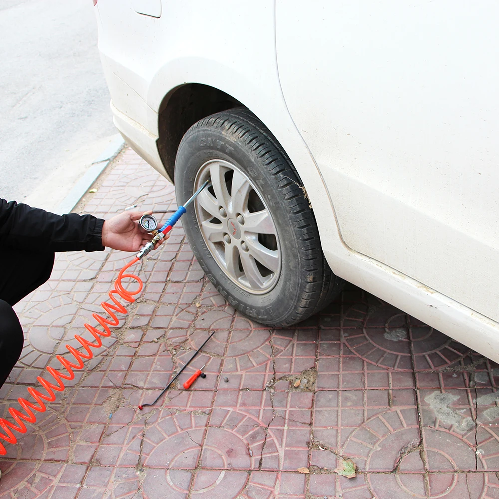 Manómetro de presión de neumáticos para coche, medidor de presión de inflado rápido con interruptor, válvula de inflado, 1 ud., nuevo