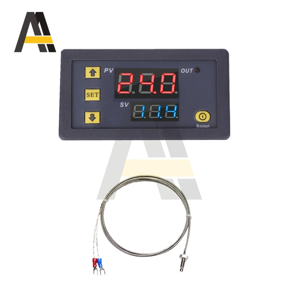 DC5V 12V 24V AC 200V Digital LED High Temperature Control Switch -60~500℃ Thermostat High thermometer with K-type thermocouple