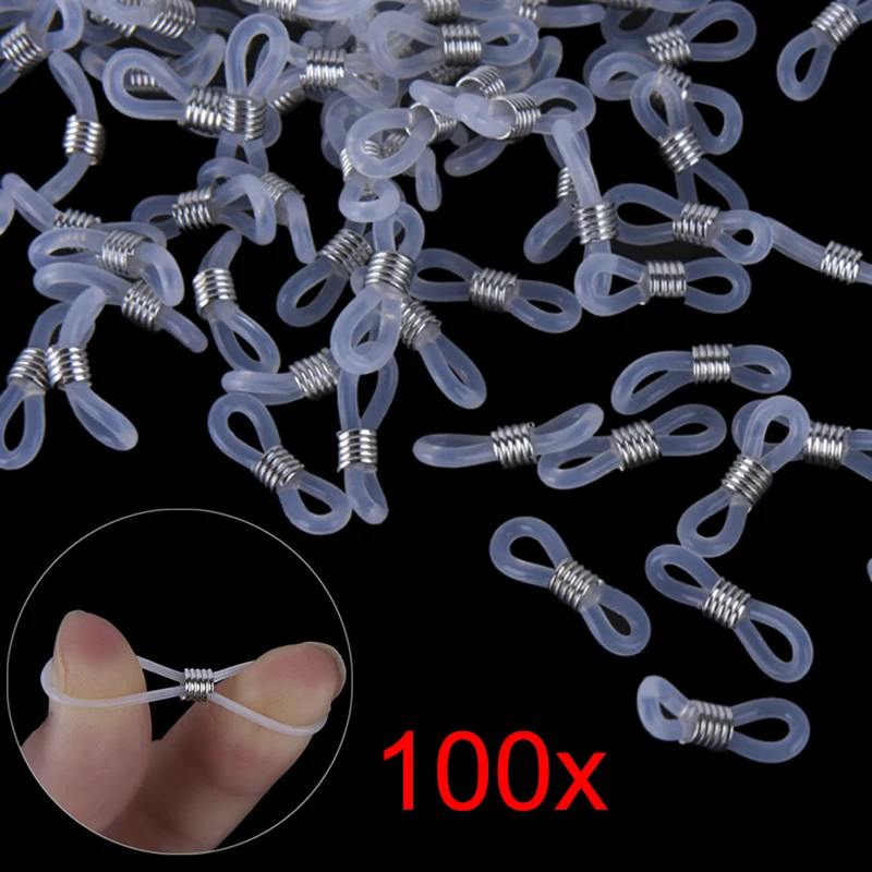 100 Stuks Plastic Siliconen Bril Ketting Antislip Rubber Ring Rubber Ring Riem Oogjes Voor Siliconen Bril Band Touw