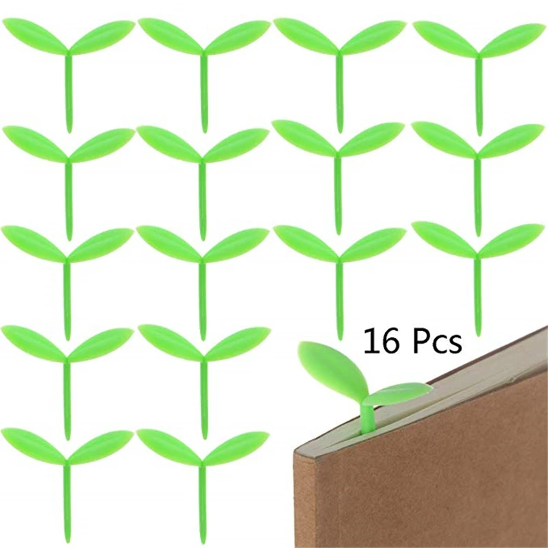 

16 Pieces Sprout Little Green Bookmarks Mini Green Sprout Bookmarks Silicone Grass Buds Bookmarks Creative Gifts Lovers Reading