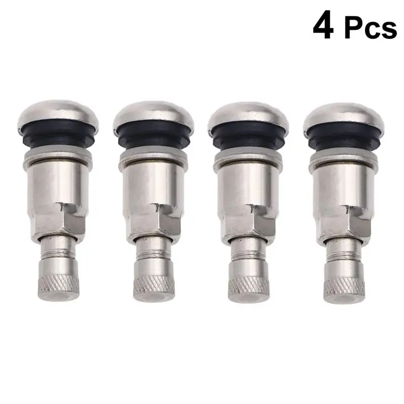 4pcs Snap In Tire Stainless Steel Tire Car Tire Vehicle Tire Valves Tyre Stem Air Valve Caps нипель автомобильный