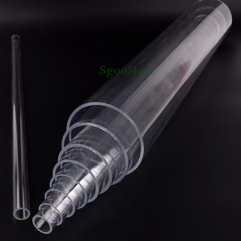 2pcs OD 16~110mm Transparent Acrylic Aquarium Fish Tank Pipe Plexiglass Water Supply Tube Home Garden DIY Watering Fittings 50CM