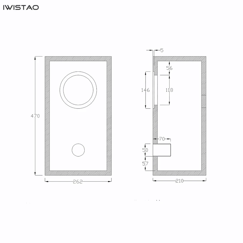 IWISTAO HIFI Full Range Speaker Empty Cabinet 5.25 Inches 1 Piece Finished Pure Solid Wood Inverted Customized for Tube Amp