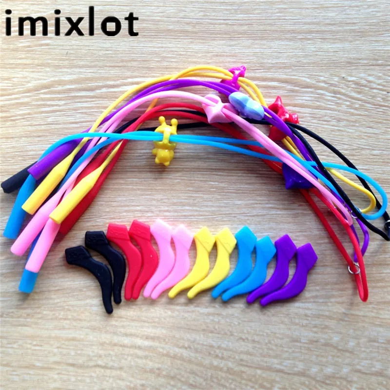 Imixlot 1set Lovely Protect Elastic Kid Child Sports Silicone Strap Glasses Chain Non-slip Sunglasses Lanyards  Eyeglass Cord