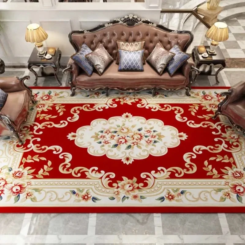 

Vintage Palace Style Living Room Soft Carpet Household Non-slip Thick Large Area Rugs Light Luxury Bedroom Study Decoration Mats