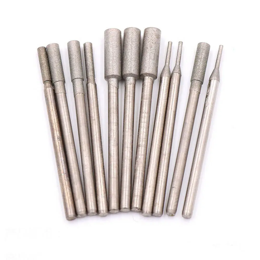 Diamante rebarba moagem polimento broca bit 3/32 shank shank shank para jóias 600 1200 grão