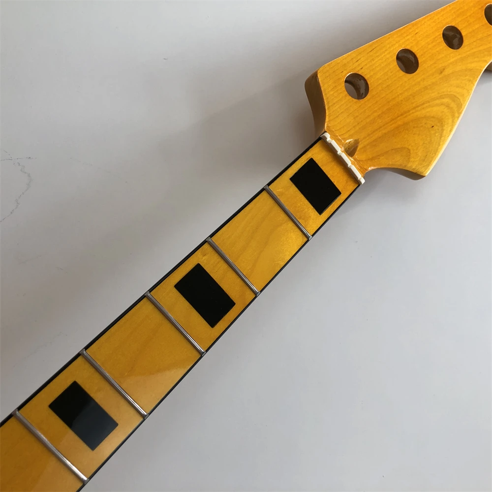 4 String  Electric Bass Guitar Neck 20 Fret 34inch Maple Fingerboard Yellow Gloss