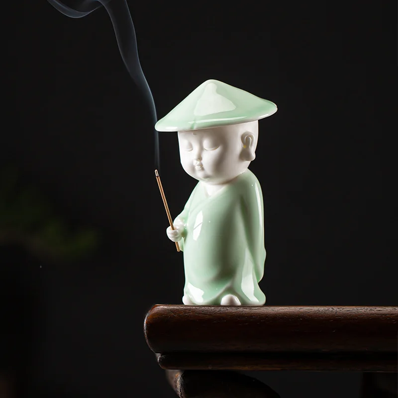 

Creative ceramic decoration novice monk incense stick incense device sandalwood holder household aromatherapy incense tray