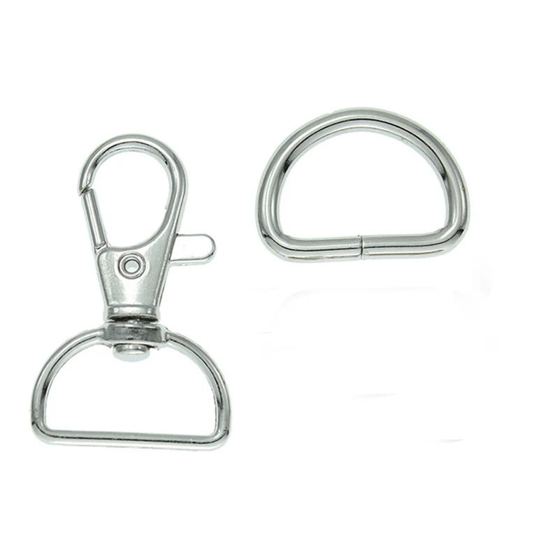 

30 Pcs Swivel Trigger Snap Hooks Lobster Claw Clasp + 30 Pcs D Ring for your handbag