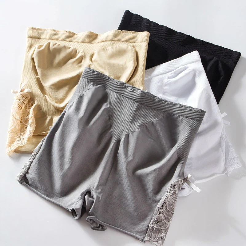 

4pcs/Lot Safety Panties Breathable Under The Skirt Seamless Lace Short Tights Stretch Skinny Intimates Woman Underpants Black